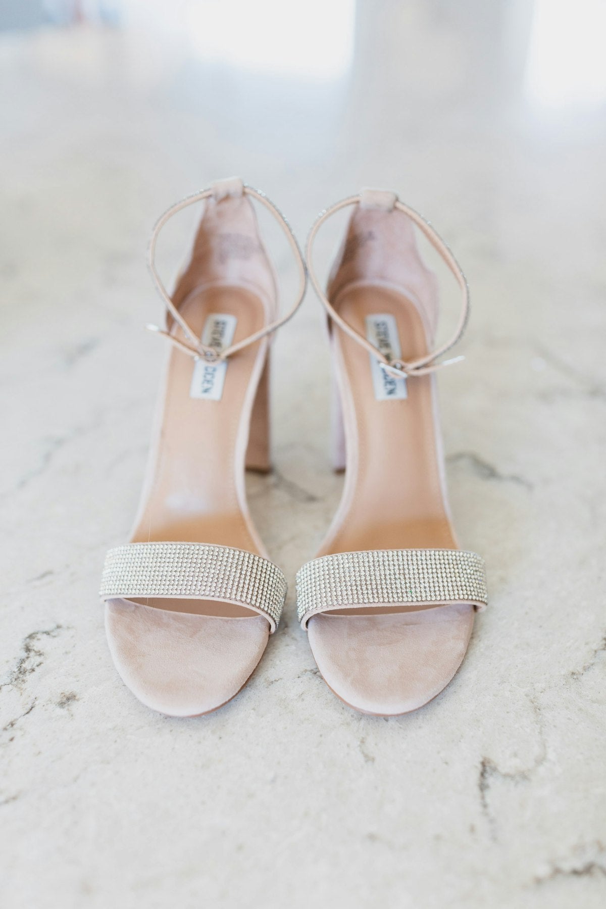 DuoHeels Blush Convertible heel with rhinestone strap