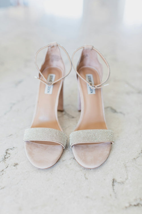 DuoHeels Blush Convertible heel with rhinestone strap